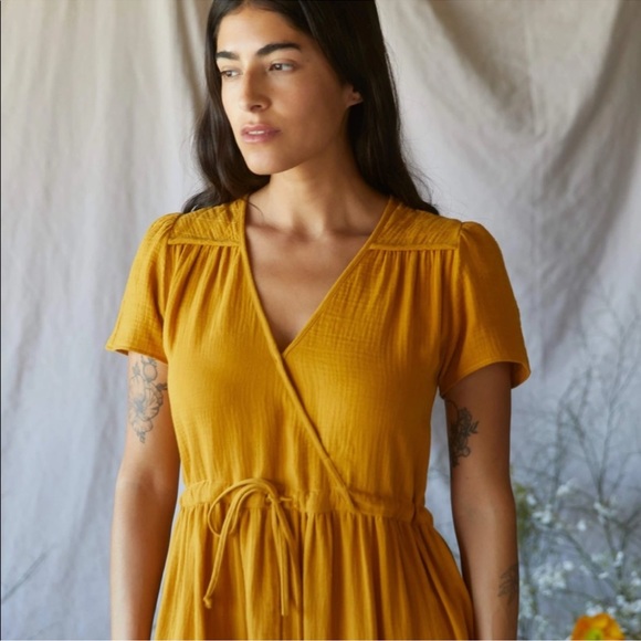 Christy Dawn The Dawn Dress Womens Size XS Mustard Sustainable Organic Cotton - Picture 2 of 14
